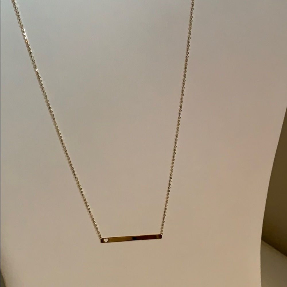 14K GOLD BAR LOVE NECKLACE, 18”